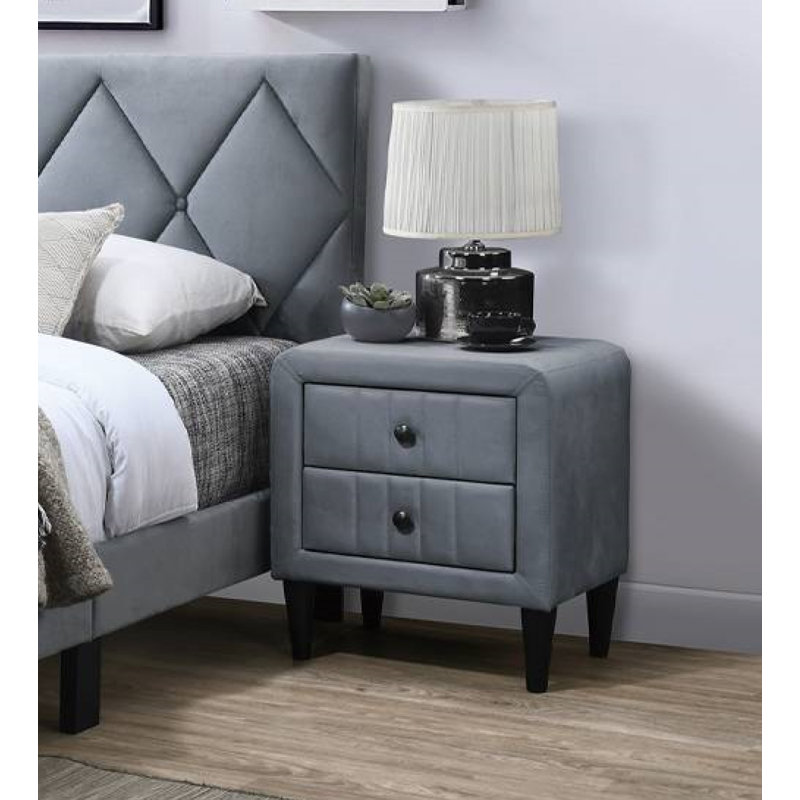 Table de chevet Sylvia, Gris foncé