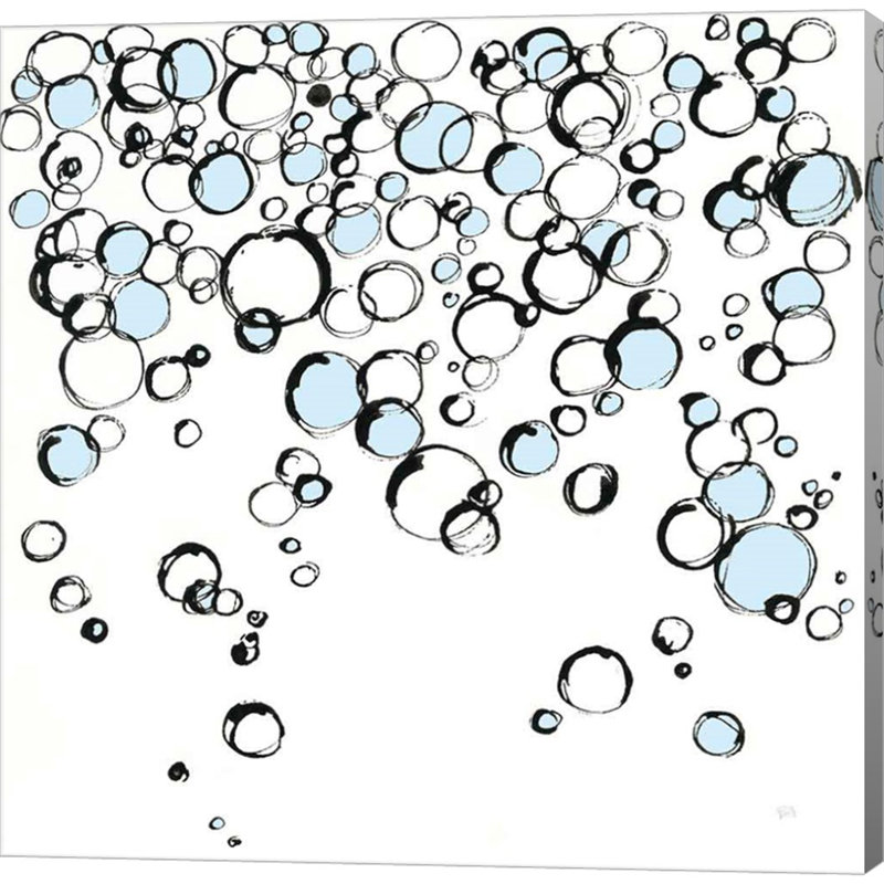 Blue Bubbles III by Chris Paschke - Wrapped Canvas Graphic Art
