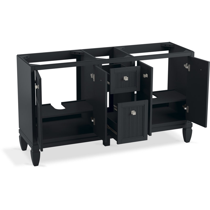 Hearthaven 60-In Bathroom Vanity Set, Slate Gray