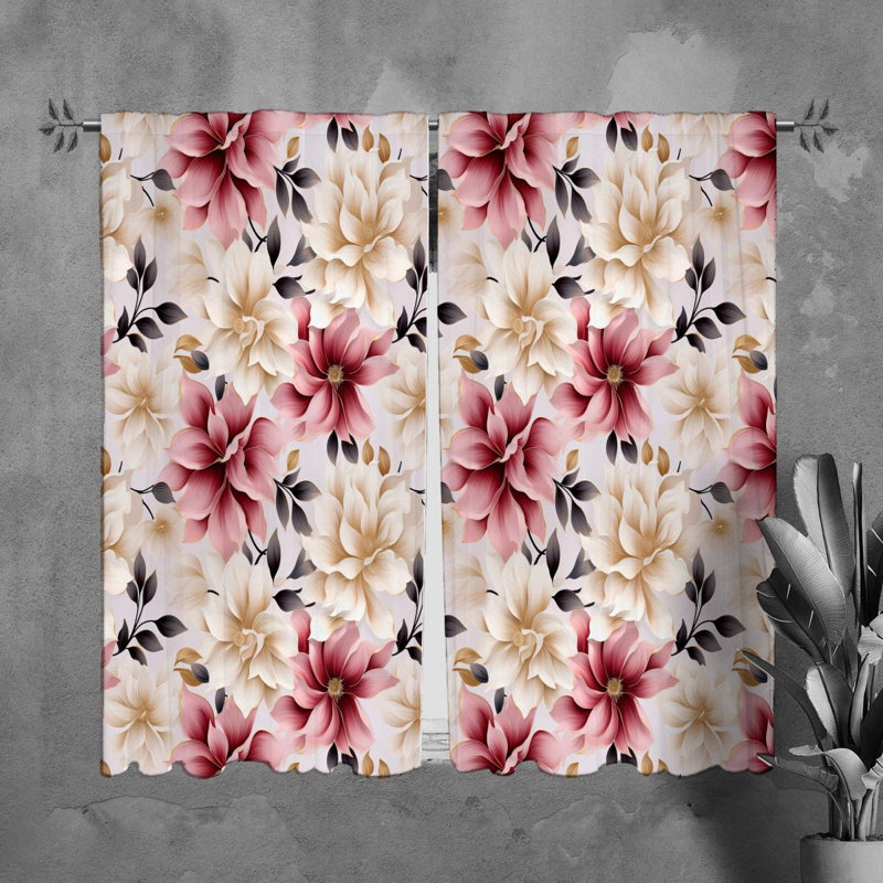 Rideaux à motif floral - 6141, L 20 po x L 82 po