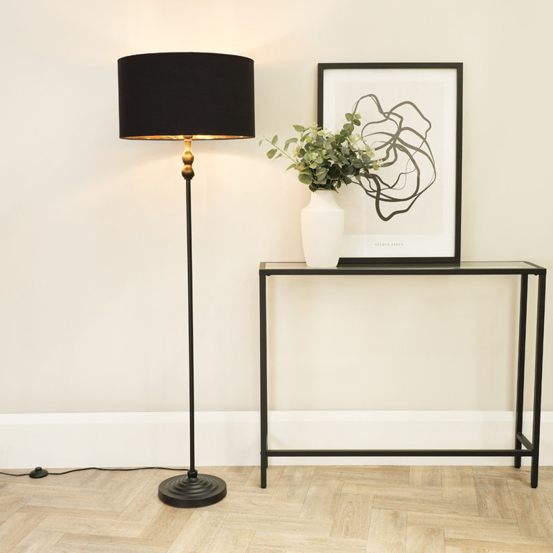 Reselva 151cm Traditional Floor Lamp, Black, Black