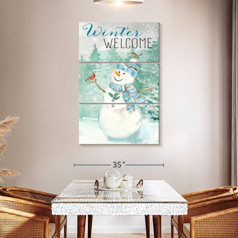 Portrait de bonhomme de neige bleu Lelend Let It Snow, H 38 po x l 24 po