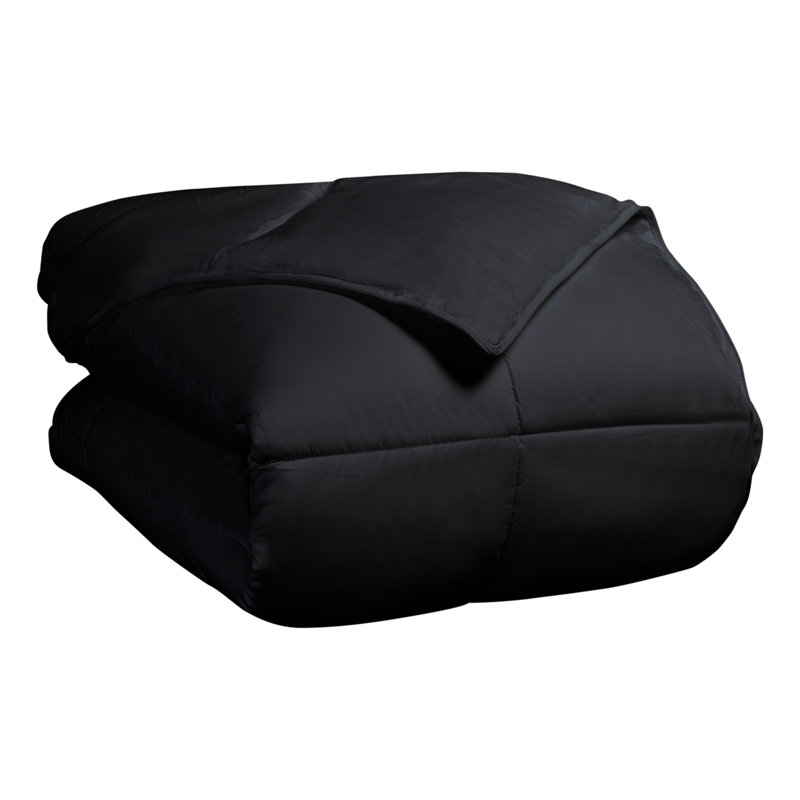 Full Black Reversible Down Alternative Microfiber Comforter