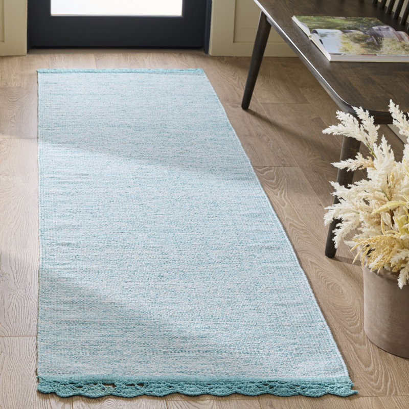 Mohnton Hand Woven Cotton Solid Color Rug, Runner 2'3" x 7'