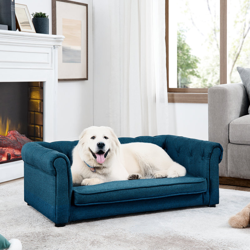 Canapé pour chien moderne et confortable pour grands chiens - bleu élégant, Bleu