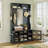 Darroll With Bench And Shoe Storage, 7-in-1 Entryway Bench With Coat Rack, Darroll With Mirror & Sensor Light & Umbrella Holders-1037264129