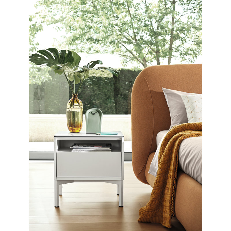 York Nightstand with 1 Drawer and Open Compartment