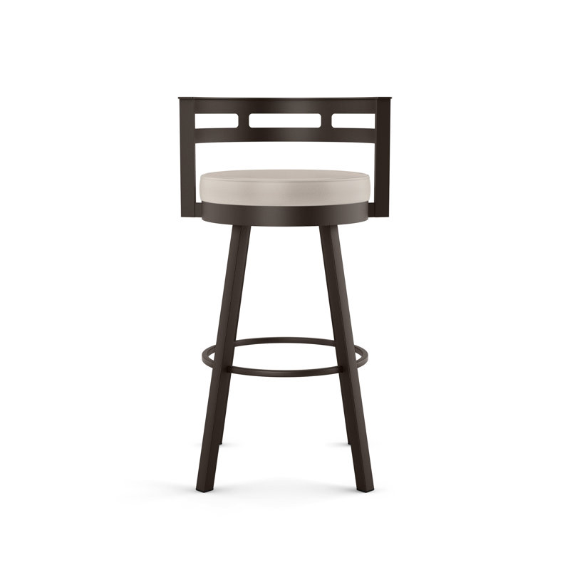 Tabouret de bar et de comptoir pivotant Brookford, Brun foncé texturé, Beige