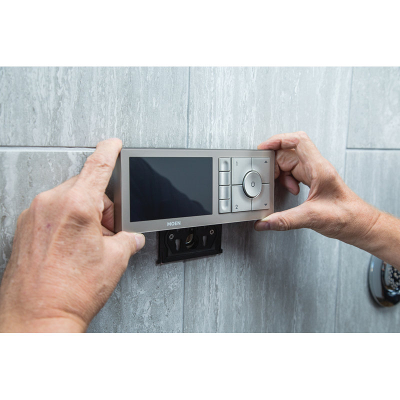 U by Moen Smart Shower 4-Outlet Digital Shower Controller for Thermostatic Shower Valve, Terra Beige