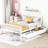 White Full Size Wood Bed With Guardrails And Smart Storage Solutions Classic Platform Two Drawers For A Stylish Bedroom-73859971-73860028