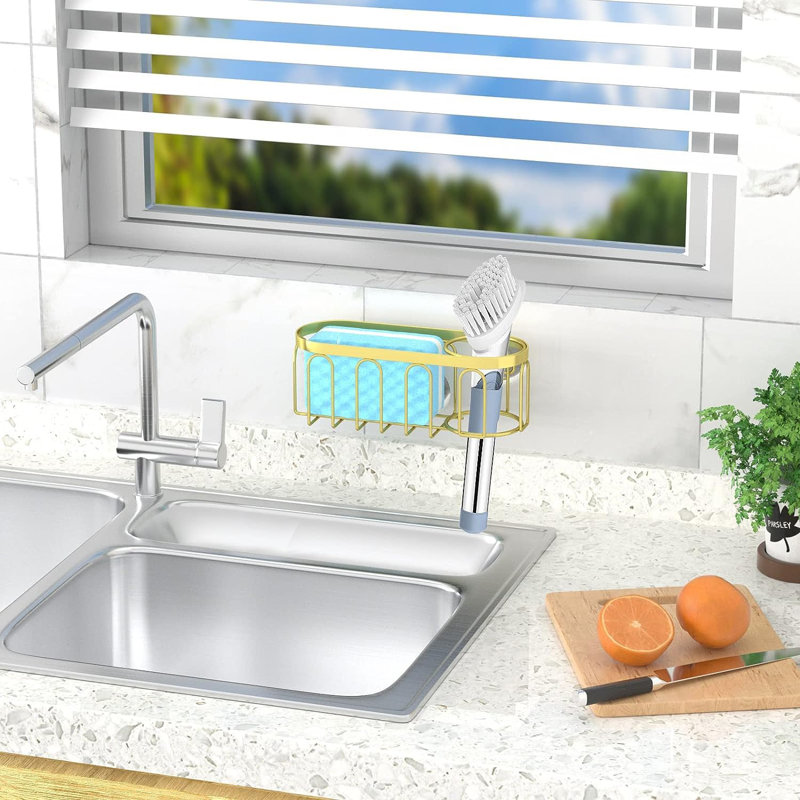 Rust Resistant Suction Cup Sponge Holder - Easy Installation For Kitchen & Bathroom