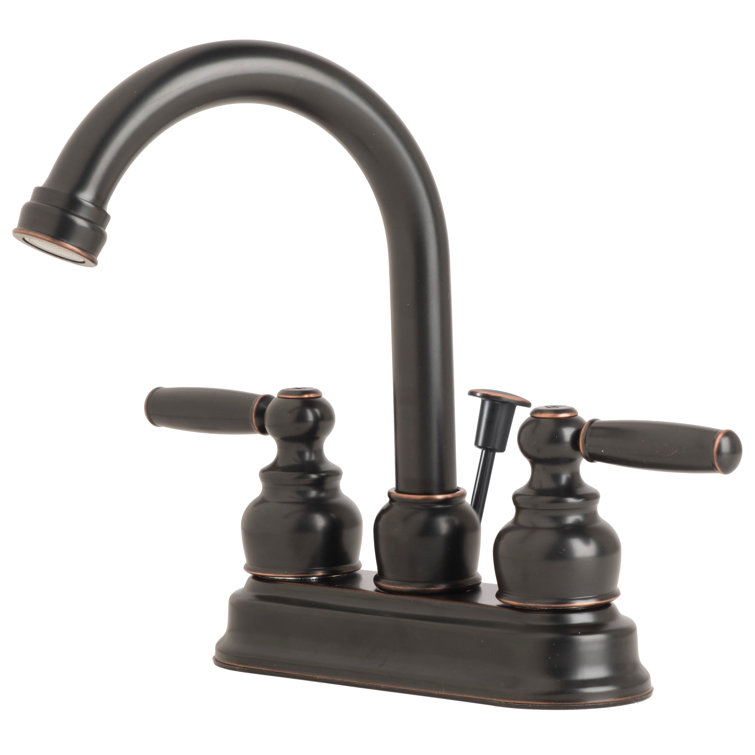 Two Handle Centerset Lavatory Faucet with Drain Assembly