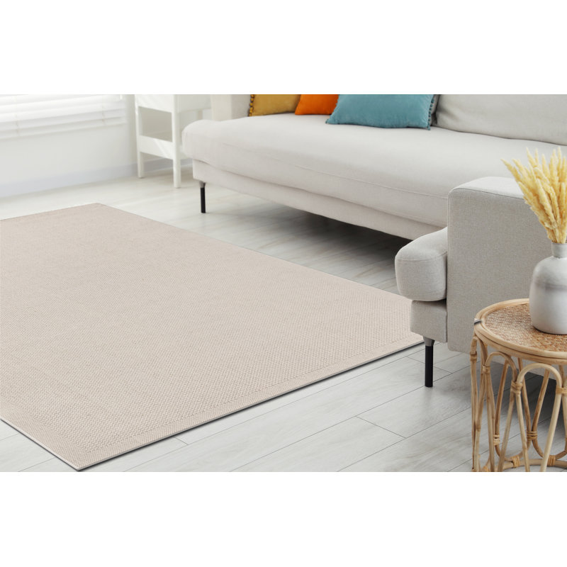 Polett Solid Colour Wool Flatweave Area Rug, Rectangular 240 x 340 cm