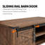 Table basse Farmhouse 48 "avec porte de grange coulissante et tablette réglable-808082187