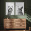«Cat and Rabbit Spa Day», ensemble d'art mural sur toile, impressions encadrées d'humour animal noir et blanc pour décor de salle de bain fantaisiste-112455356-112455352-112455358