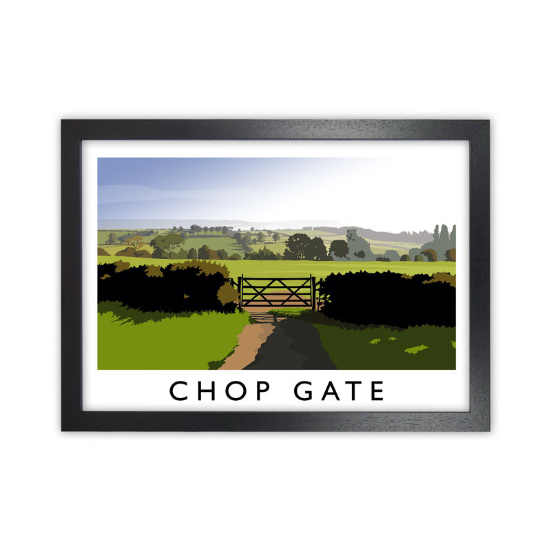 Chop Gate by Richard O'Neill - Print, 24cm H x 34cm W x 3cm D, Black Framed