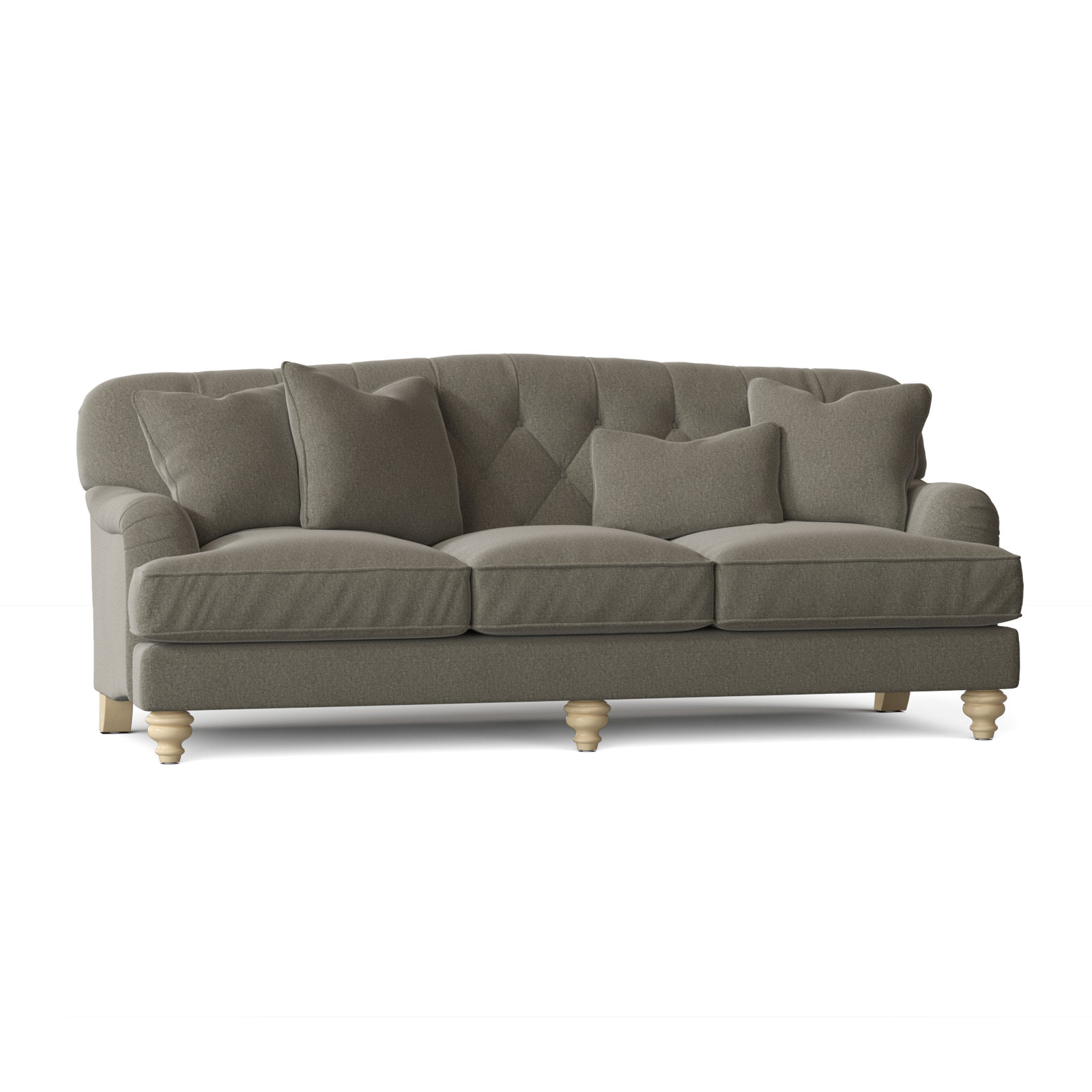Sullivan 90'' Upholstered Sofa, Craftwood 16 Gray Performance Chenille, Pecan, Yes