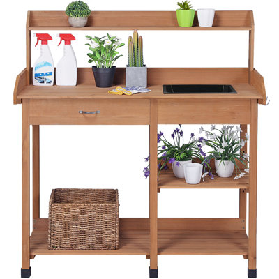 Potting Bench Table with Removable Sink