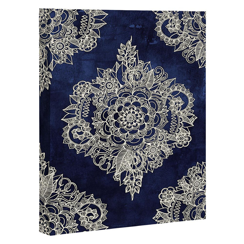 « crème floral marocain », impression, Toile tendue, H 20 po x l 16 po x P 2 po, Pas de tapis