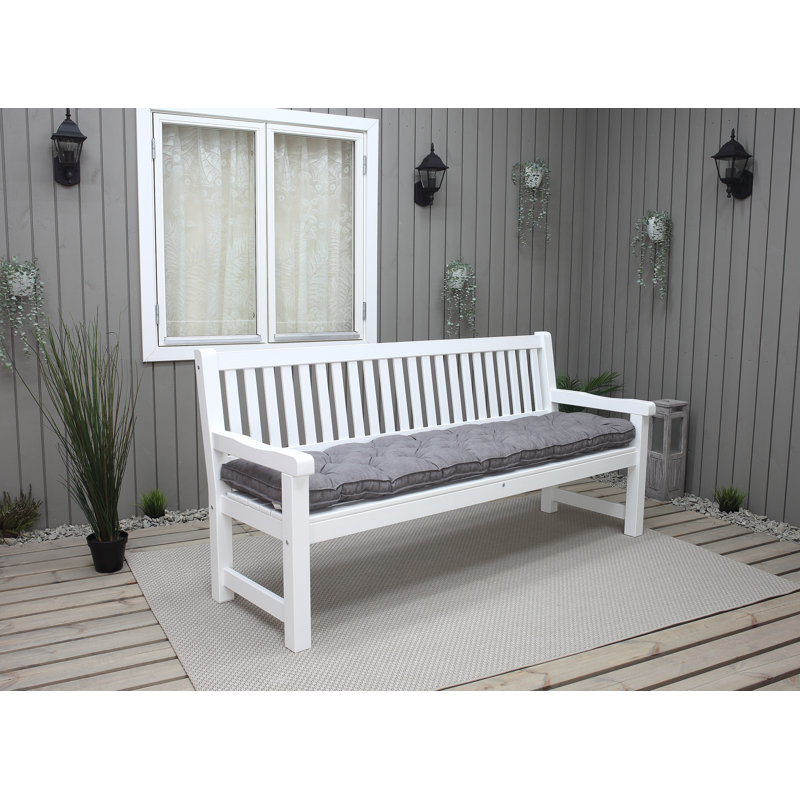 Ayomi Solid Wood Pine Outdoor Bench, White
