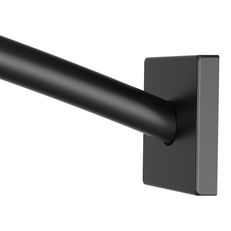 Triva 6.25" Curved Shower Curtain Rob, Matte Black