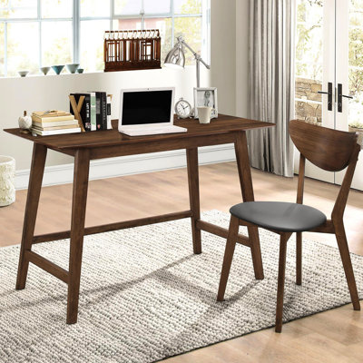 Bureau Mid-Century moderne en noyer avec housse de siège grise 2 - choix de mobilier de bureau