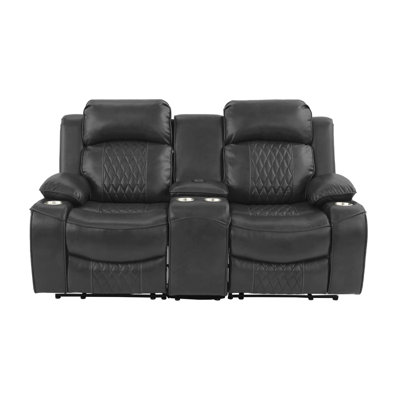 Power Motion de style contemporain avec bras de rangement et porte-gobelet en gel anthracite réglable