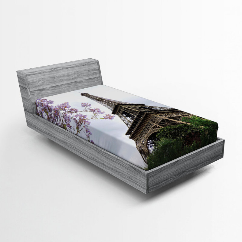 Drap-housse en microfibre Tour Eiffel, Simple TG
