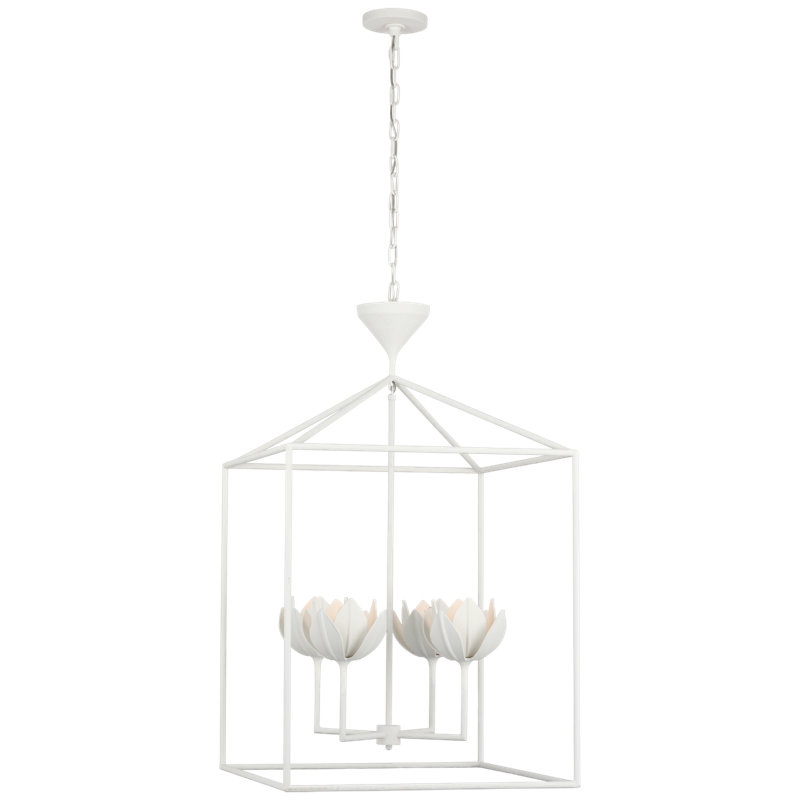 Alberto 4 - Light Chandelier, 39" H x 24" W x 24" D, Plaster White