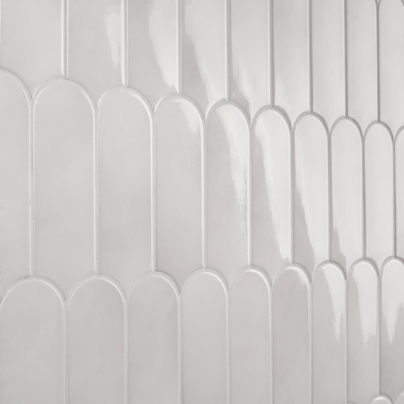 Airy 2.83 in. x 7.67 in. Polished Ceramic Fishscale Wall Tile (5.15 Sq. Ft. / Case), Mist Gray