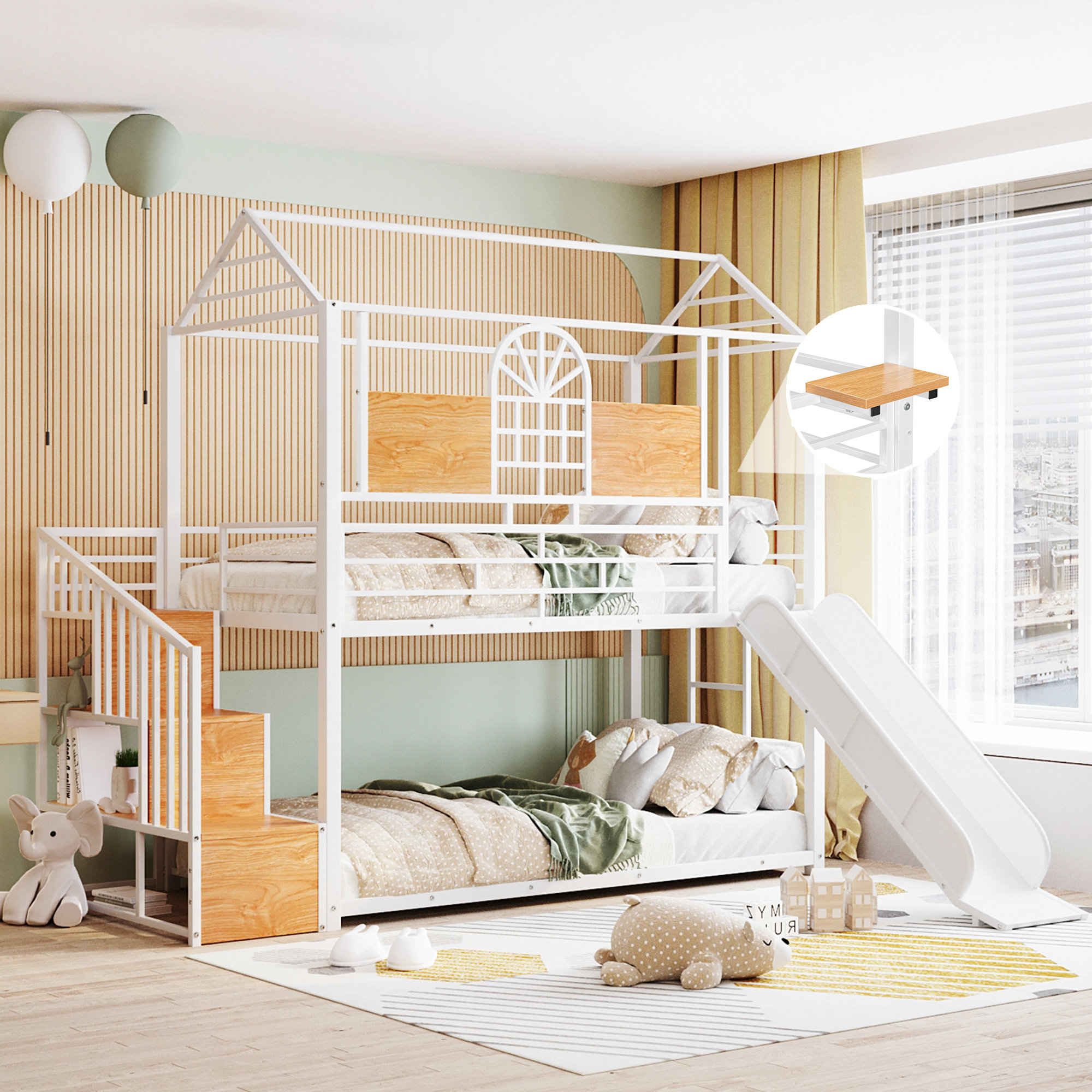 Harper Orchard Vasilikos Kids Twin Over Twin Bunk Bed | Wayfair