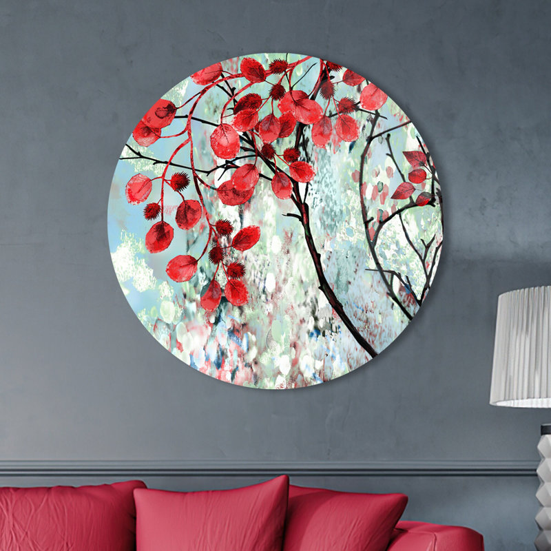 Paysage d'automne imprimé sur du verre trempé, apportant une touche d'élégance à votre décor avec ses couleurs vives et ses détails