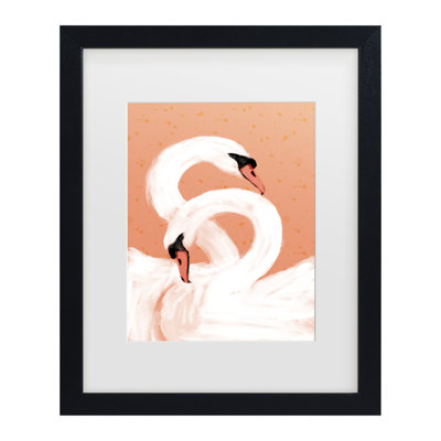 Bolog Treechild Swans Matted Framed Art