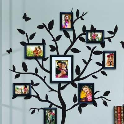 Ensemble de cadres photo 8 pièces walldecal tree