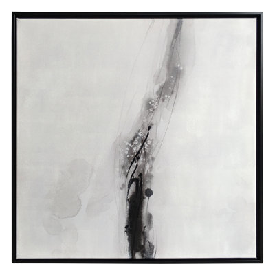 Raven Mist II, toile peinte à la main - peinture à cadre flottant sur toile