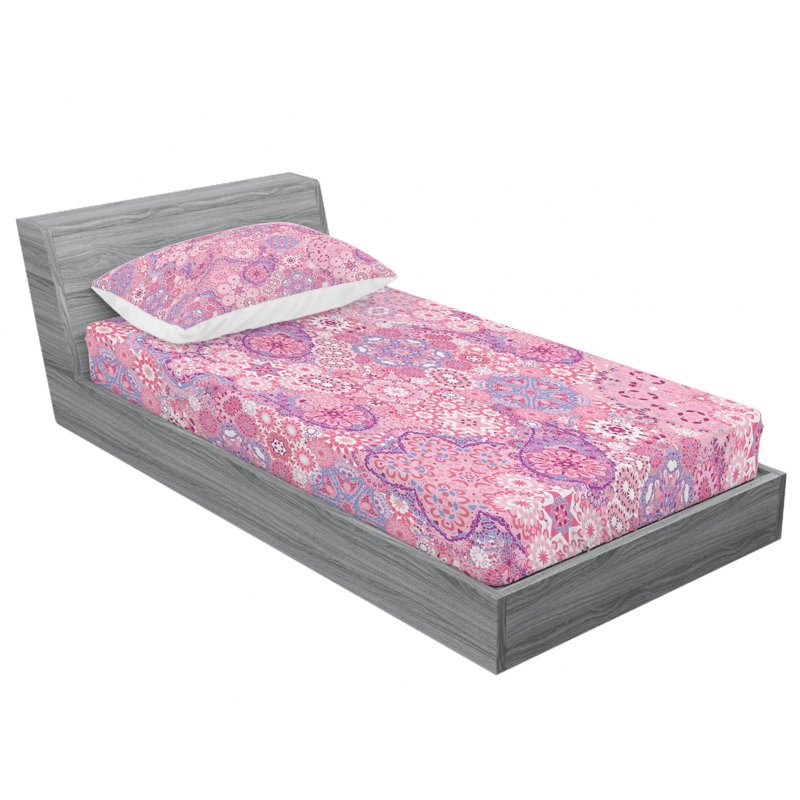 Microfiber Floral Sheet Set, Twin XL Sheet Set with 1 Pillowcase, Paisley 9