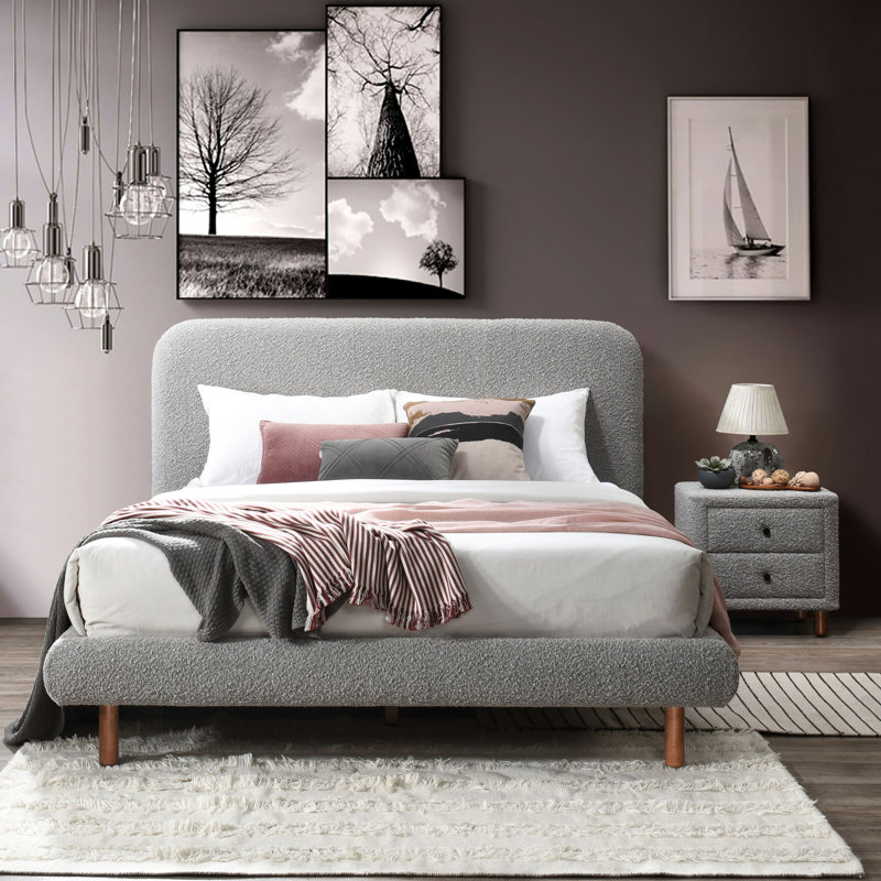 Table de chevet rembourrée Grey Boucle
