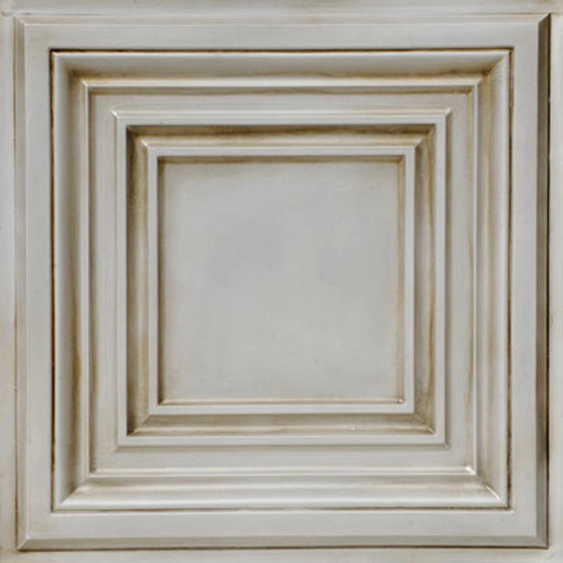 Pavillon de jardin Washington x 2 pi Tuile de plafond à poser ou à coller, Blanc antique