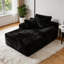 Canapé de 47 po et méridienne à compression de 65 po de profondeur sans os, canapé simple en tissu de velours côtelé avec accoudoirs doubles larges et coussins, canapé sans assemblage sous vide pour le salon de la chambre à coucher, noir-129462436