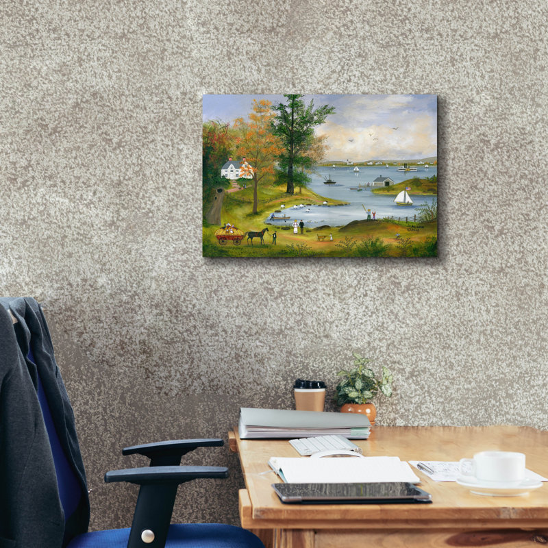«Epic Graffiti« Early Fall On Nantucket Sound »par JL Munro, art mural sur toile, 26 po x 18 po