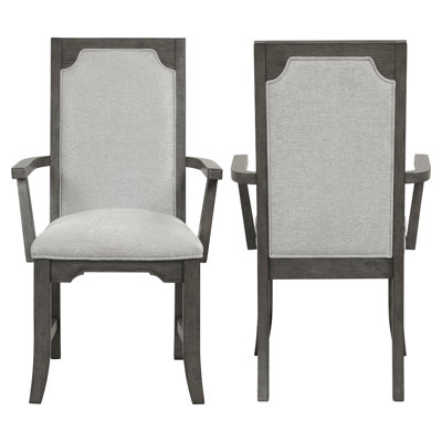 Dabbs Wood Dining Arm Chair In Gray