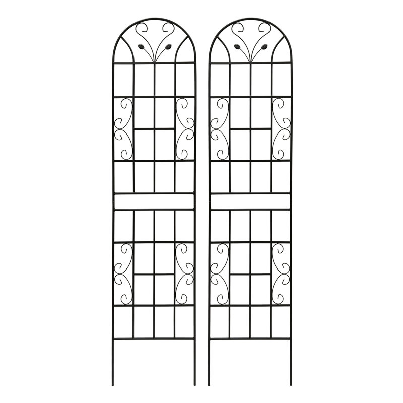 Ensemble de 2 treillis de jardin en métal 86,7 "x 19,7" antirouille pour plantes grimpantes