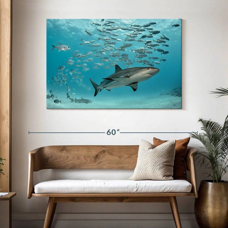 Brampt Caribbean Fish And Sharks, 32" H x 48" W