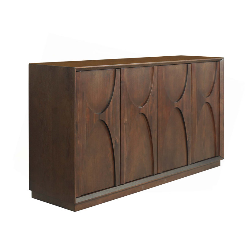 Armoire moderne en bois à 4 portes avec tablettes réglables - Solution de rangement élégante pour la maison ou le bureau