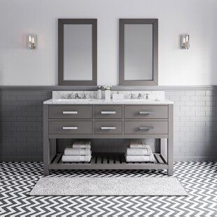 Lark Manor Wellsville 55'' Double Bathroom Vanity with Quartz Top