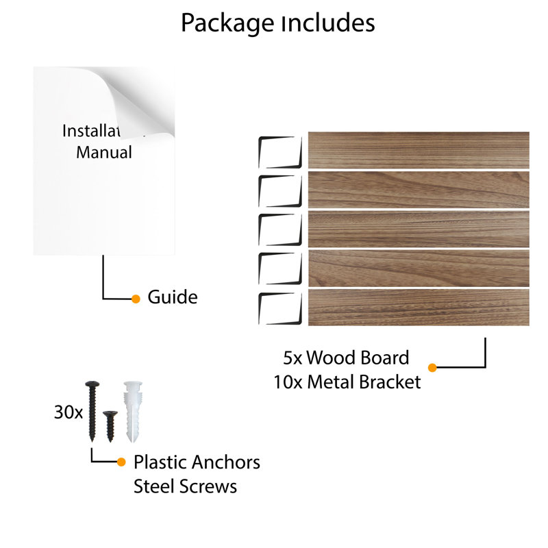 Ternate 5 Piece Wood Bracket Shelf