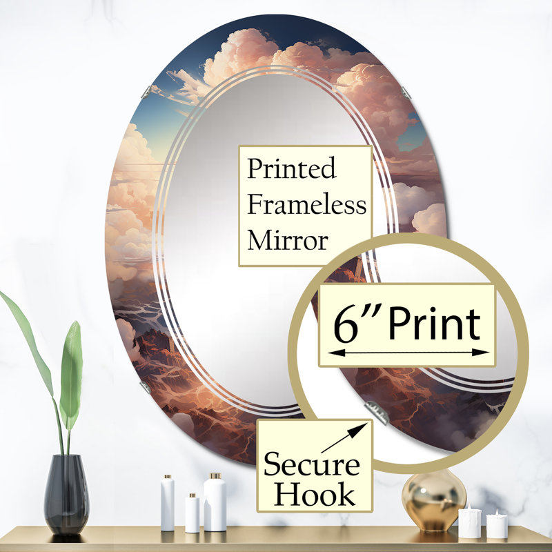 Winston - Miroir mural paysager ovale, 36 po x 24 po