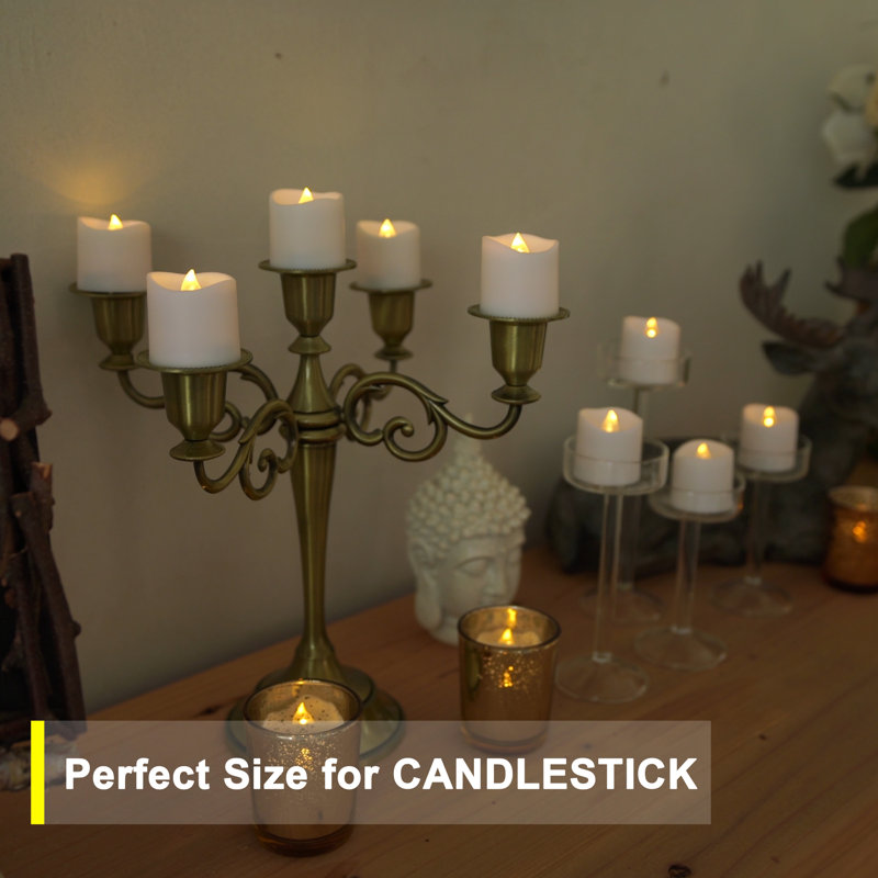 Unscented Flameless Tealight Candle, 1.6" H x 1.5" W x 1.5" D