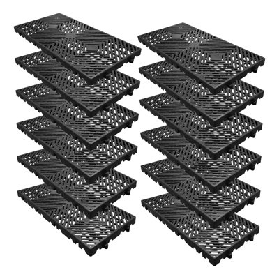59.9cm L x 30cm W Plastic Interlocking Deck Deck Tile Kit