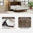 Geometric Veneer Design Farmhouse Style Foldable Cabinet Murphy Bed,  inclduing Charging Station and Large Storage Drawer, for Home Office, Living Room and Guest-930748373